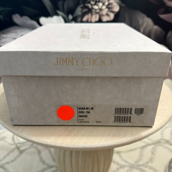 Jimmy Choo SHAR 85 Denim Peep-Toe Heels NEW – Size 40 | 9  (New in Box) - Picture 8 of 9